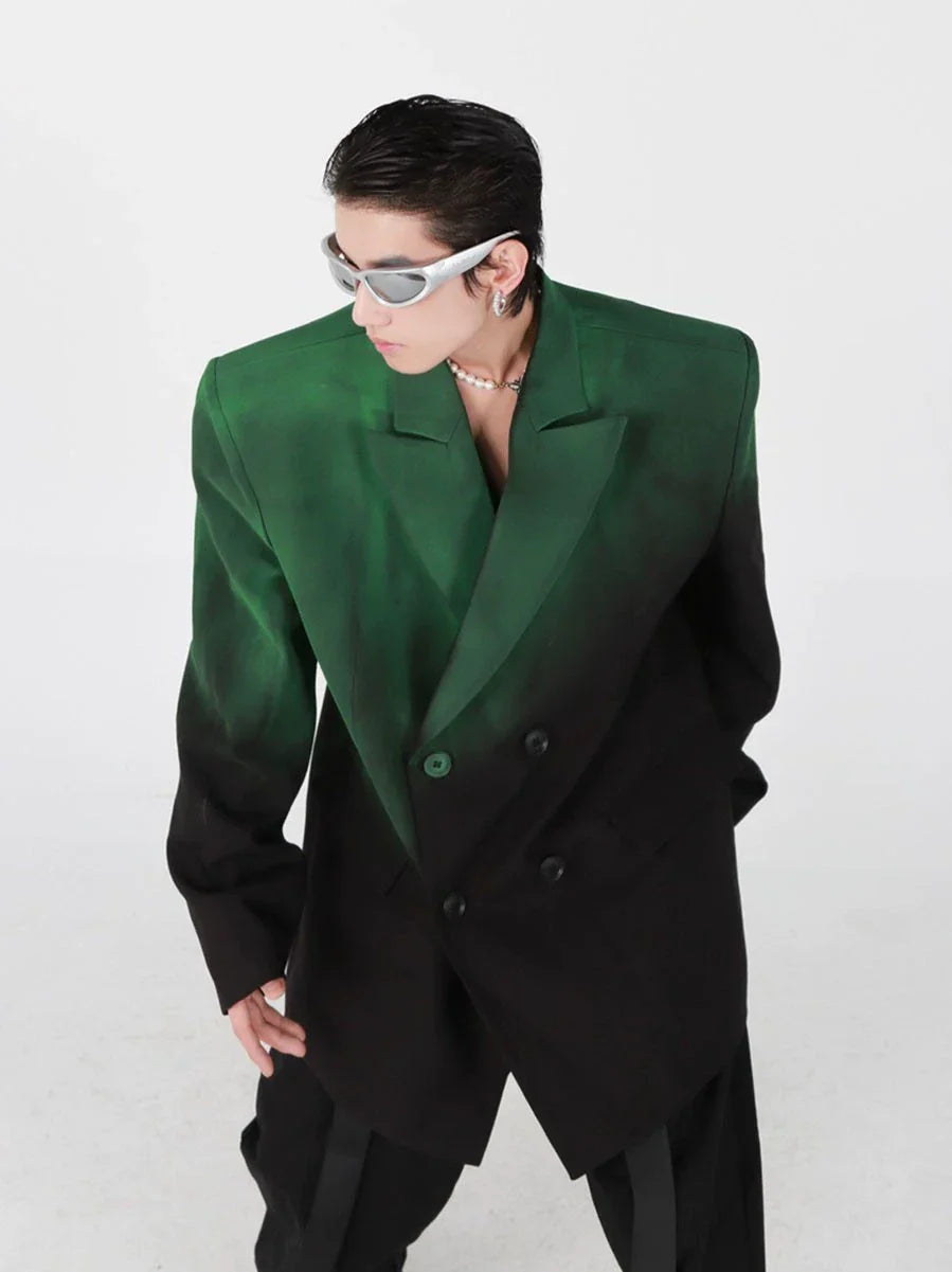 Gradient Shoulder Pad Tailored Jacket