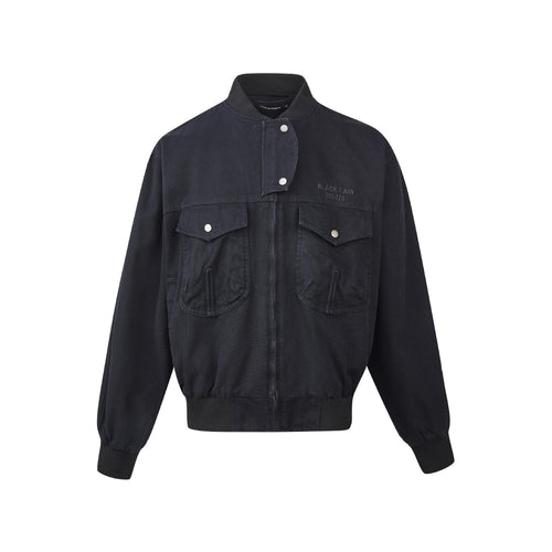 Unisex Twill Cargo Vintage Jacke - Schwarz / XXL