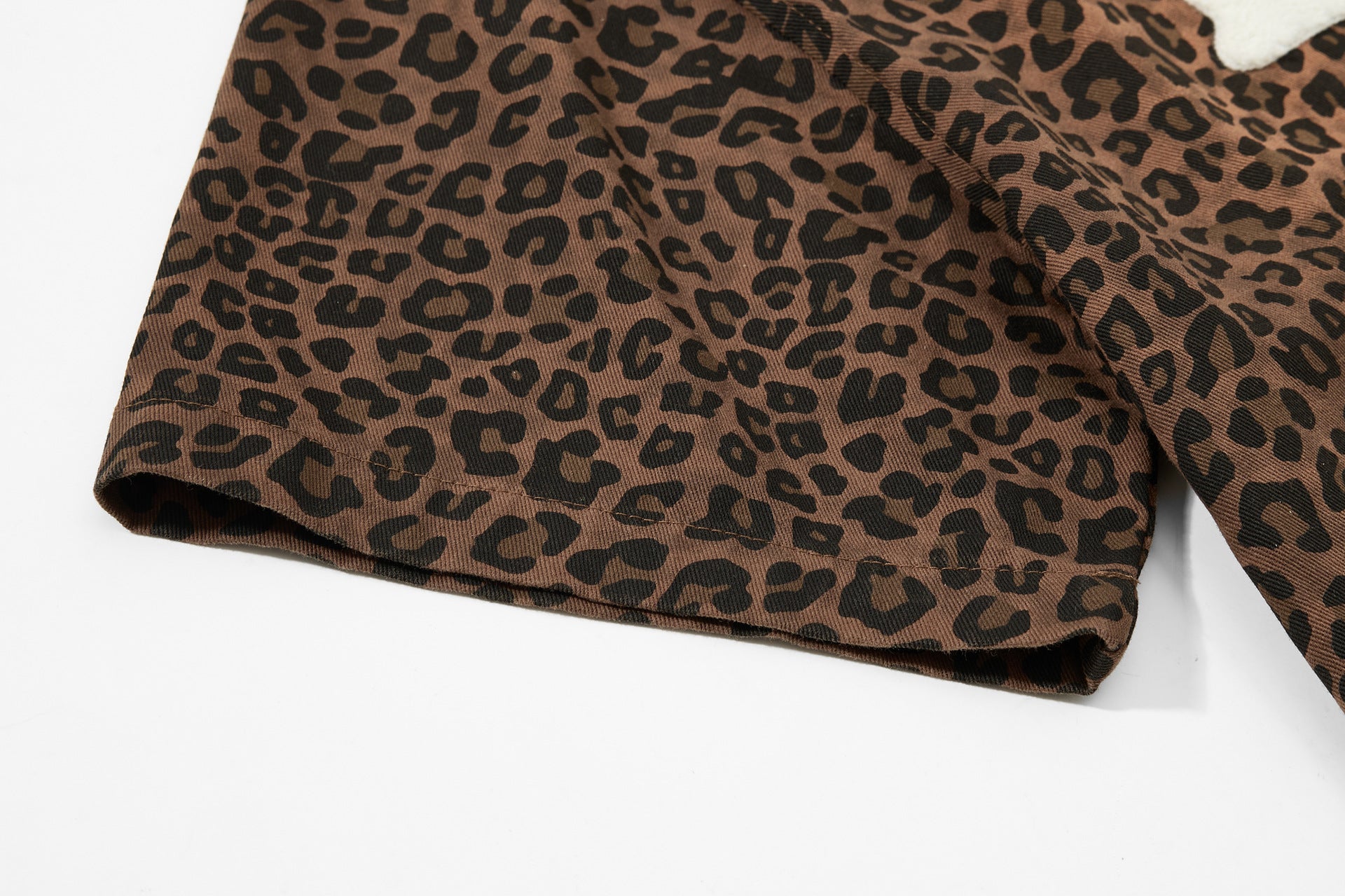 Leopard Heart Patch Short Sleeve Shirt