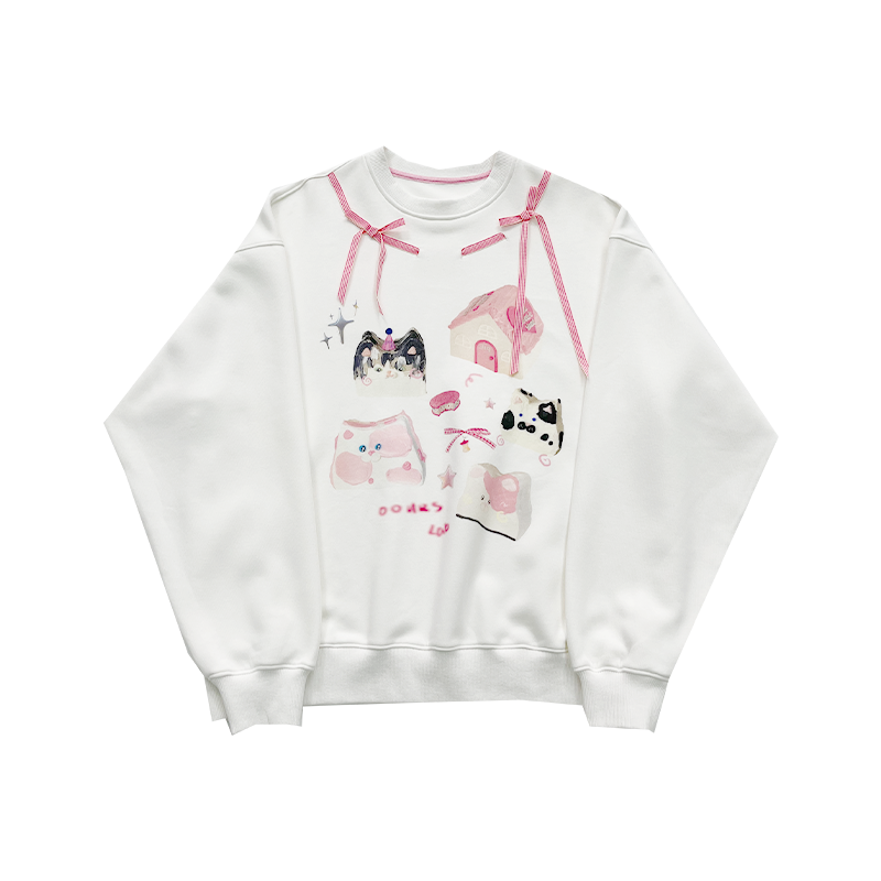 Illustration Print Oversize Sweatshirt
