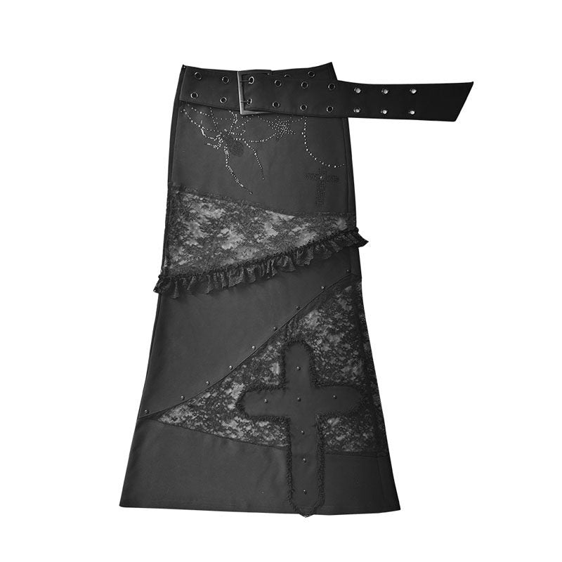 Lace Patchwork Low Waist Skirt
