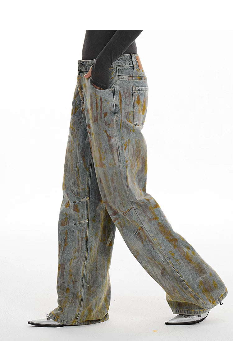 Washed Wide-Leg Denim Jeans