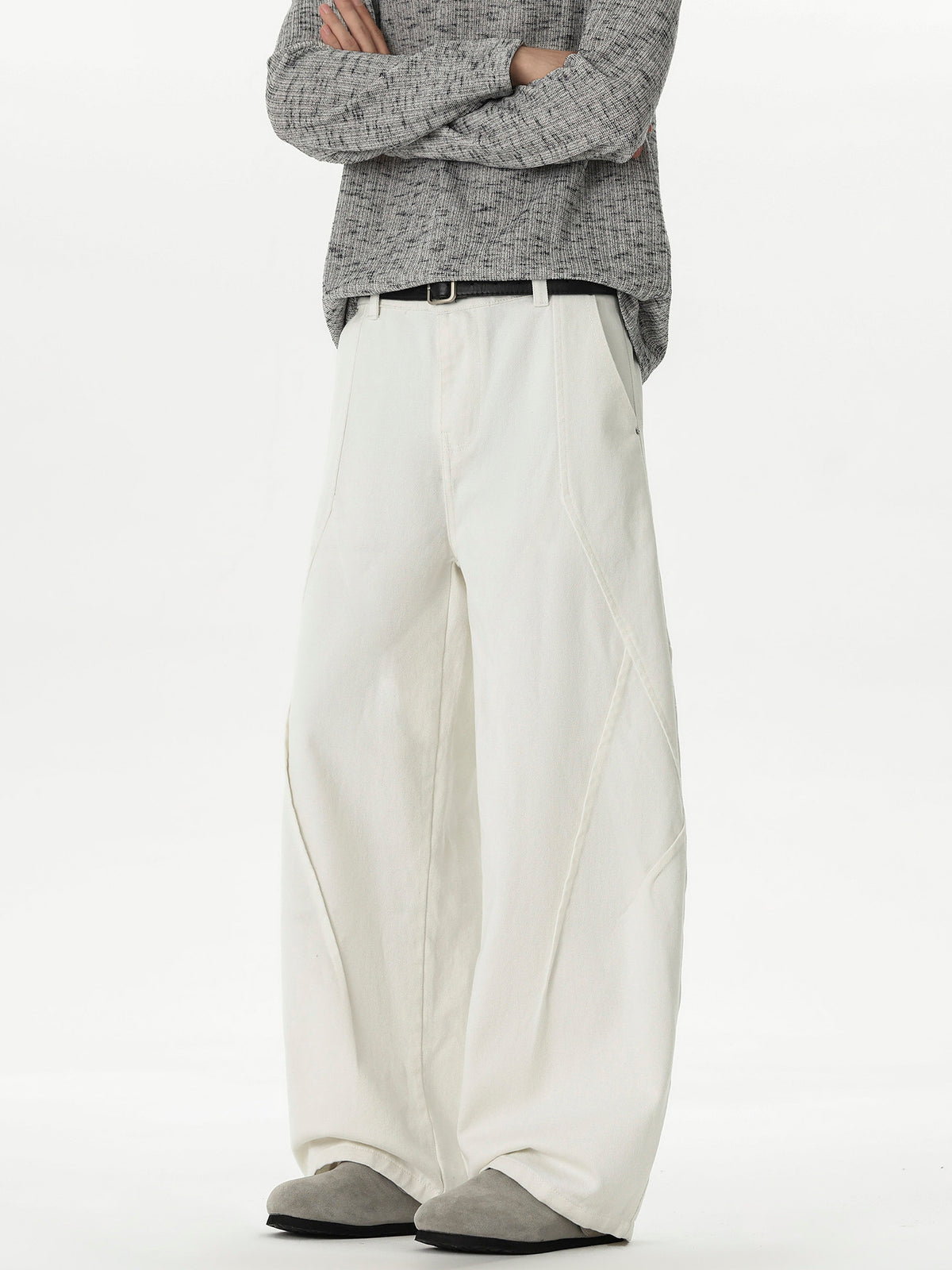 Vintage Deconstructed Patchwork Wide-Leg Pants