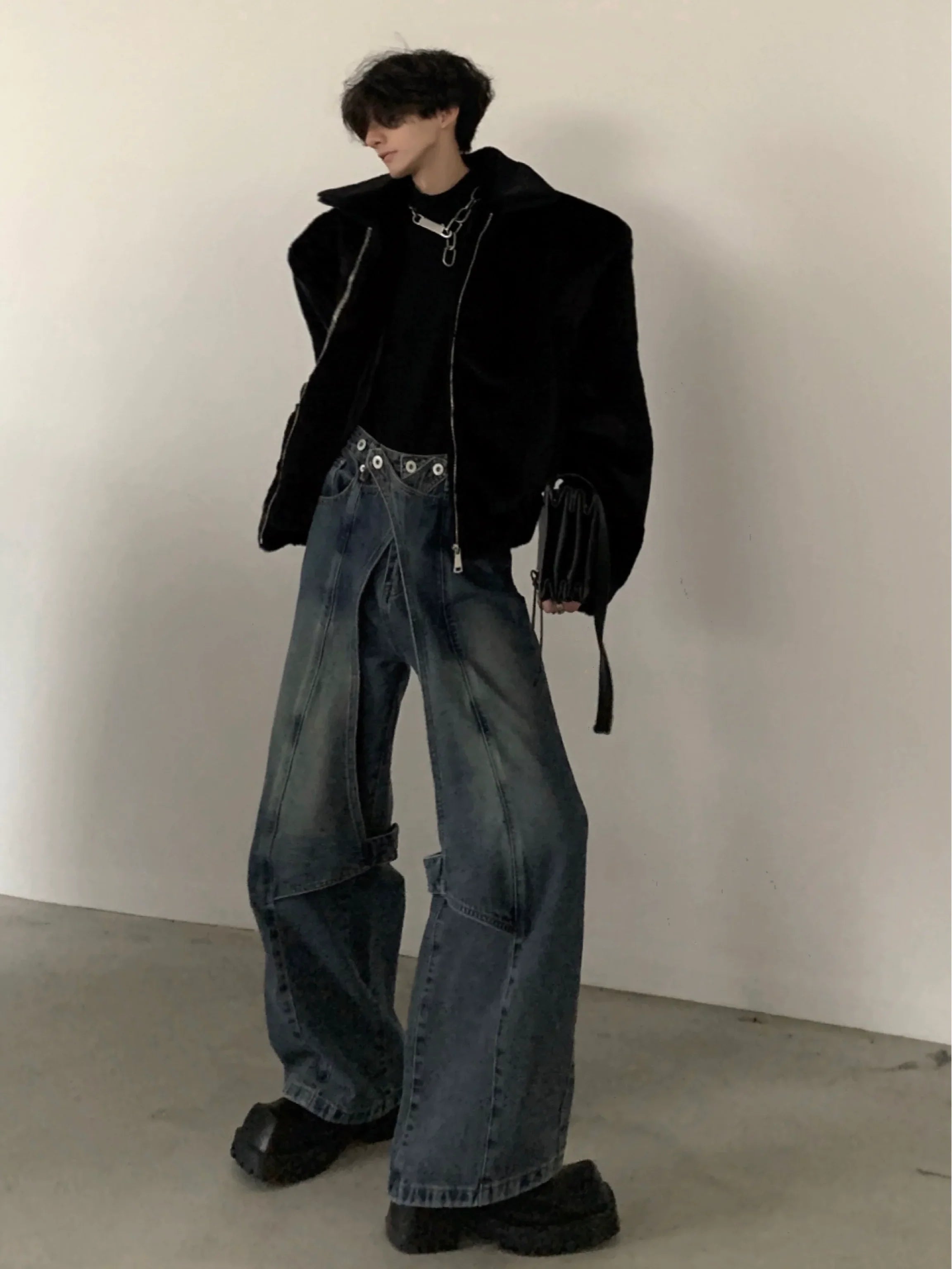 Soft Plush Thick Shoulder Pad Jacket