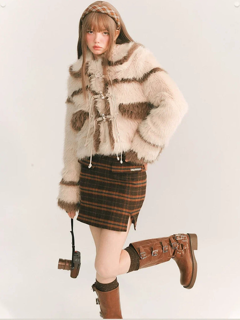 Plaid Wool Skirt