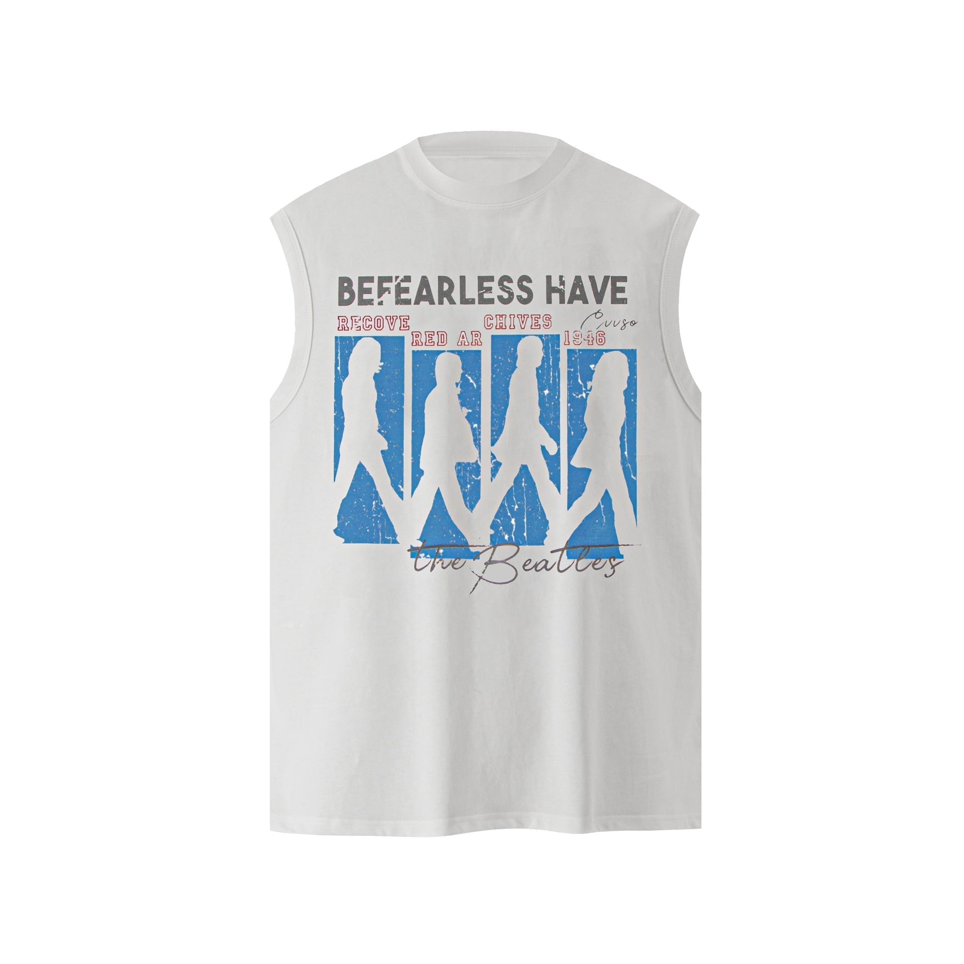 Washed Graphic Letter Sleeveless T-Shirt