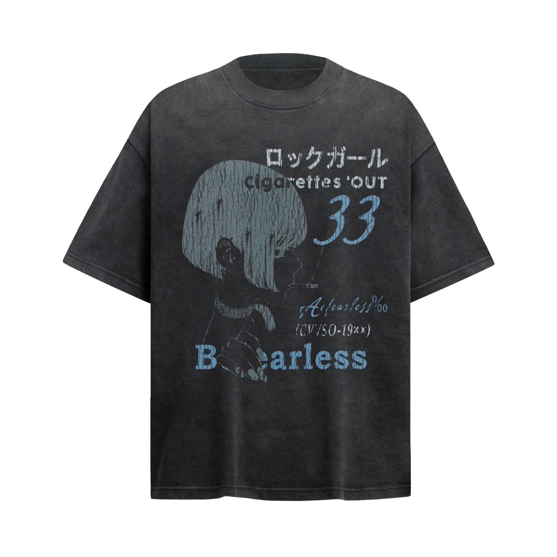 Illustration Letter Print Oversize Short Sleeve T-Shirt