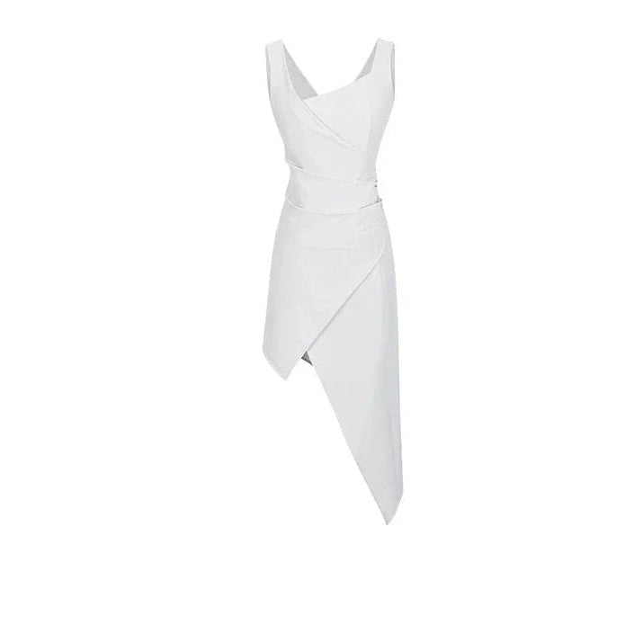 Tank Top Dress With Irregular Hem Length