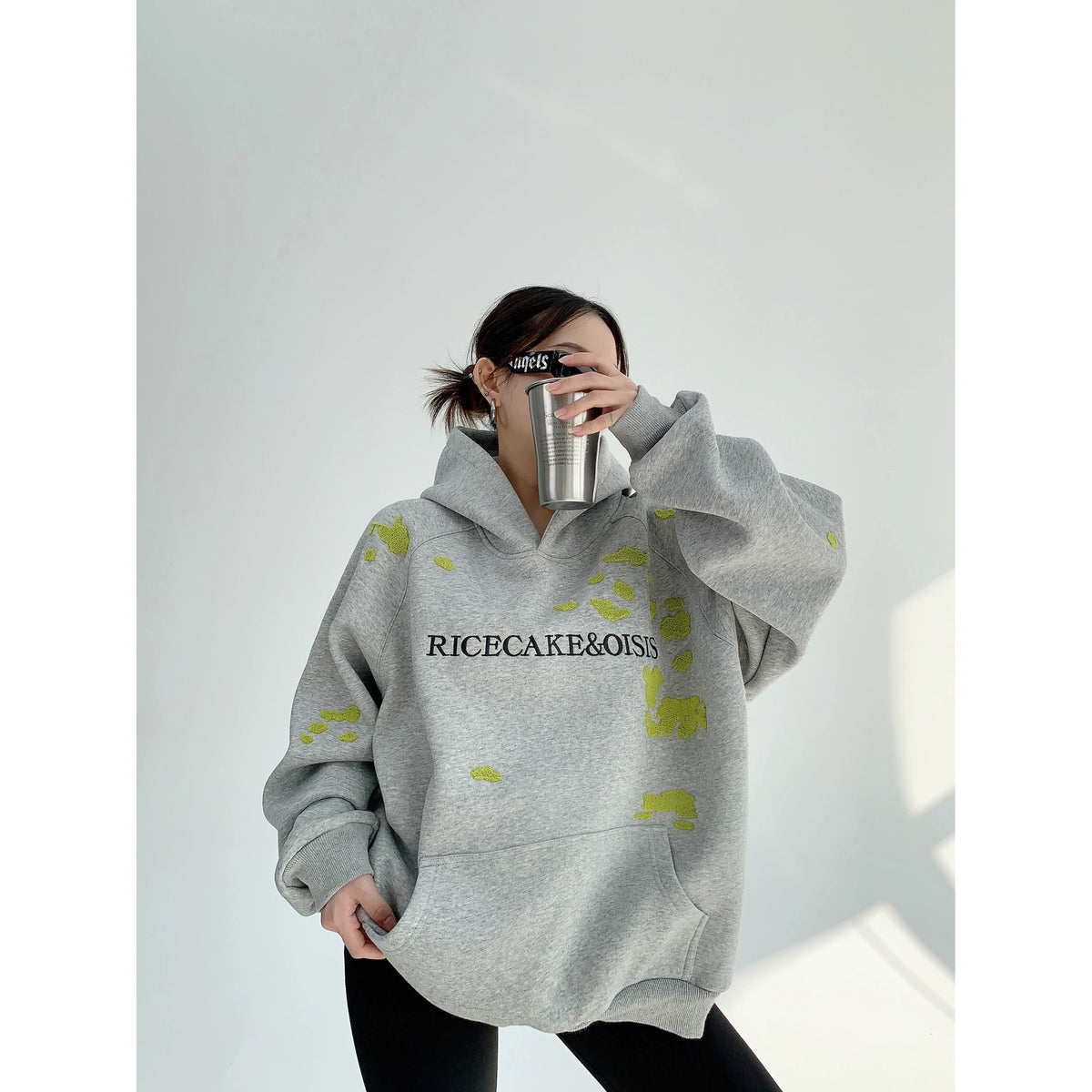 Thick Embroidery Oversized Hoodie
