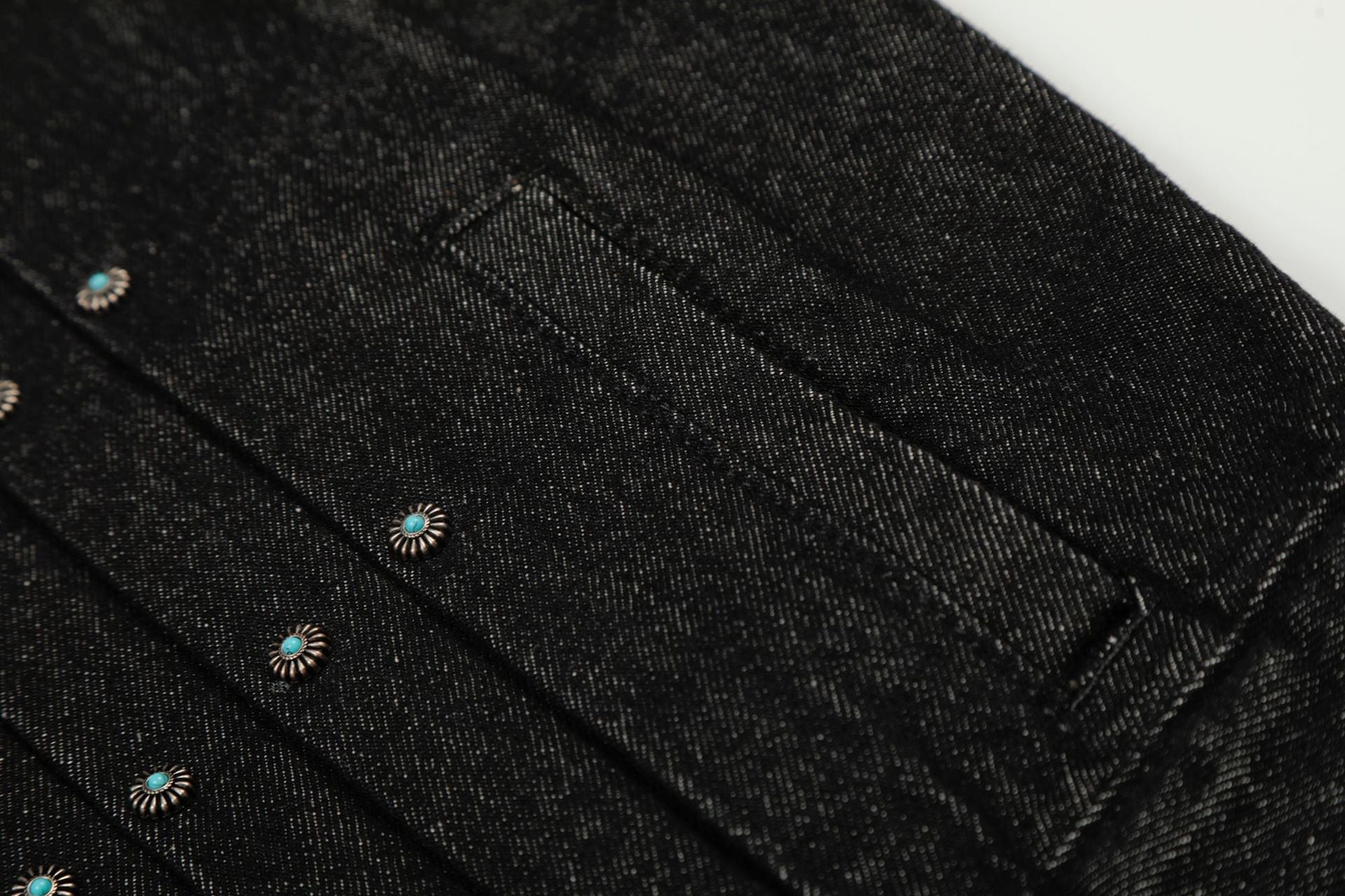 Raw Denim Pleats Metal Buckle Jacket