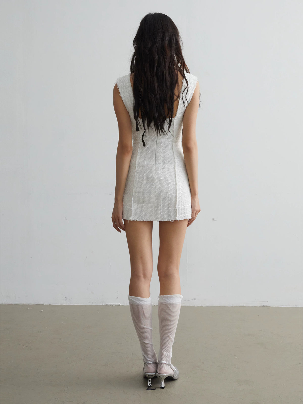 Tweed Sleeveless Short Dress