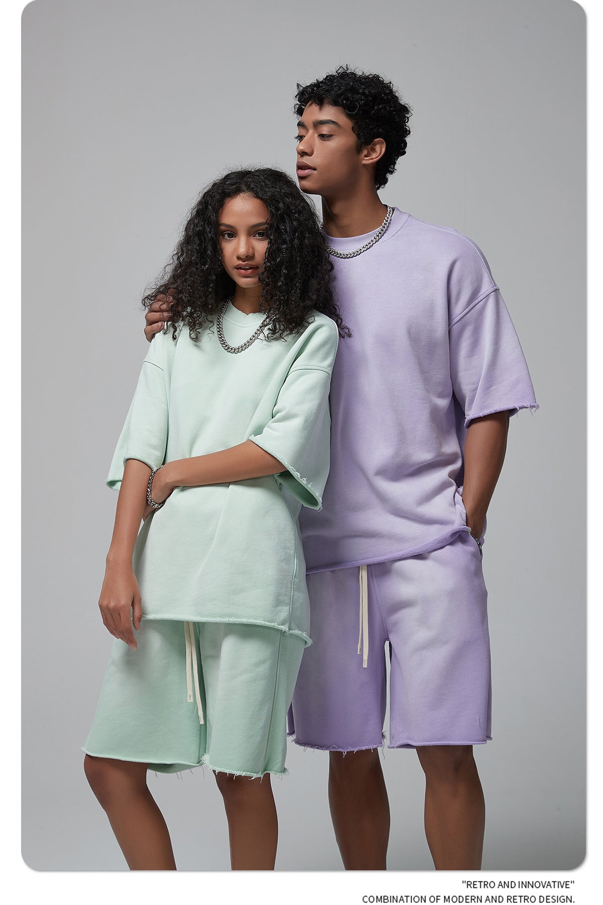 Oversize Spray-dyed Short-sleeve T-shirt & Spray-dyed Short Sweatpants Setup