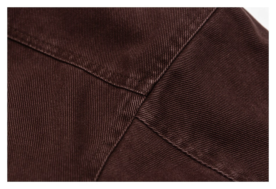 Chaqueta de lana de cordero de estilo retro de trabajo