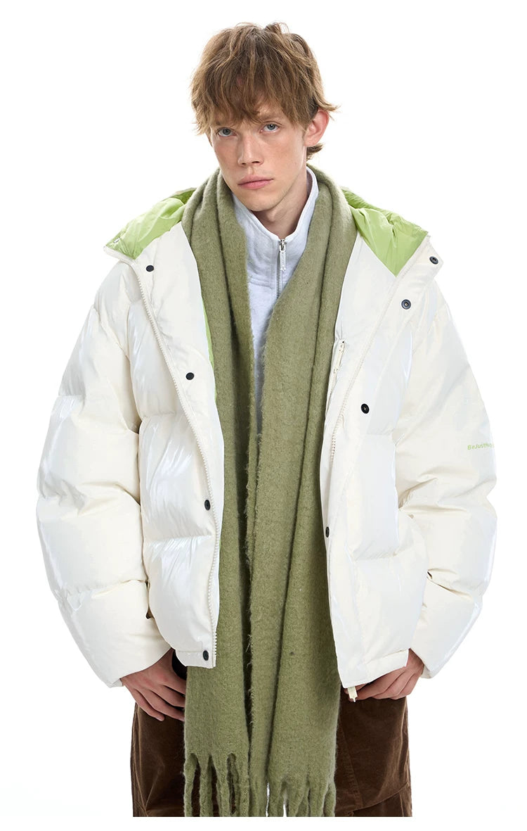 Oversize Hooded White Duck Down Jacket