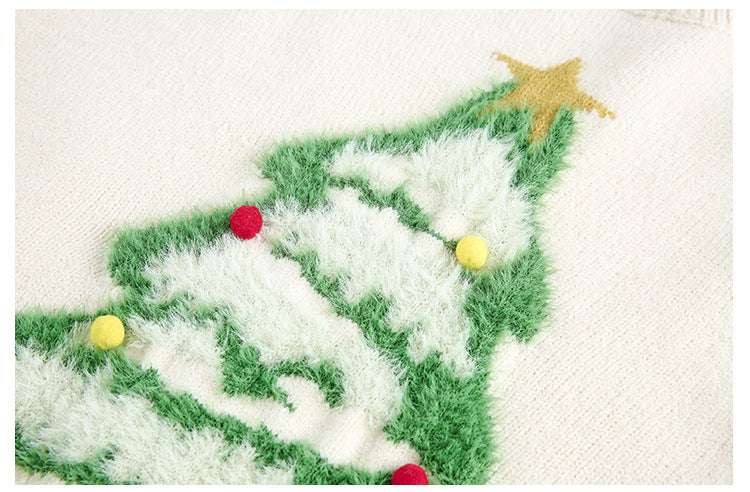 Christmas Tree Red Crew Neck Sweater