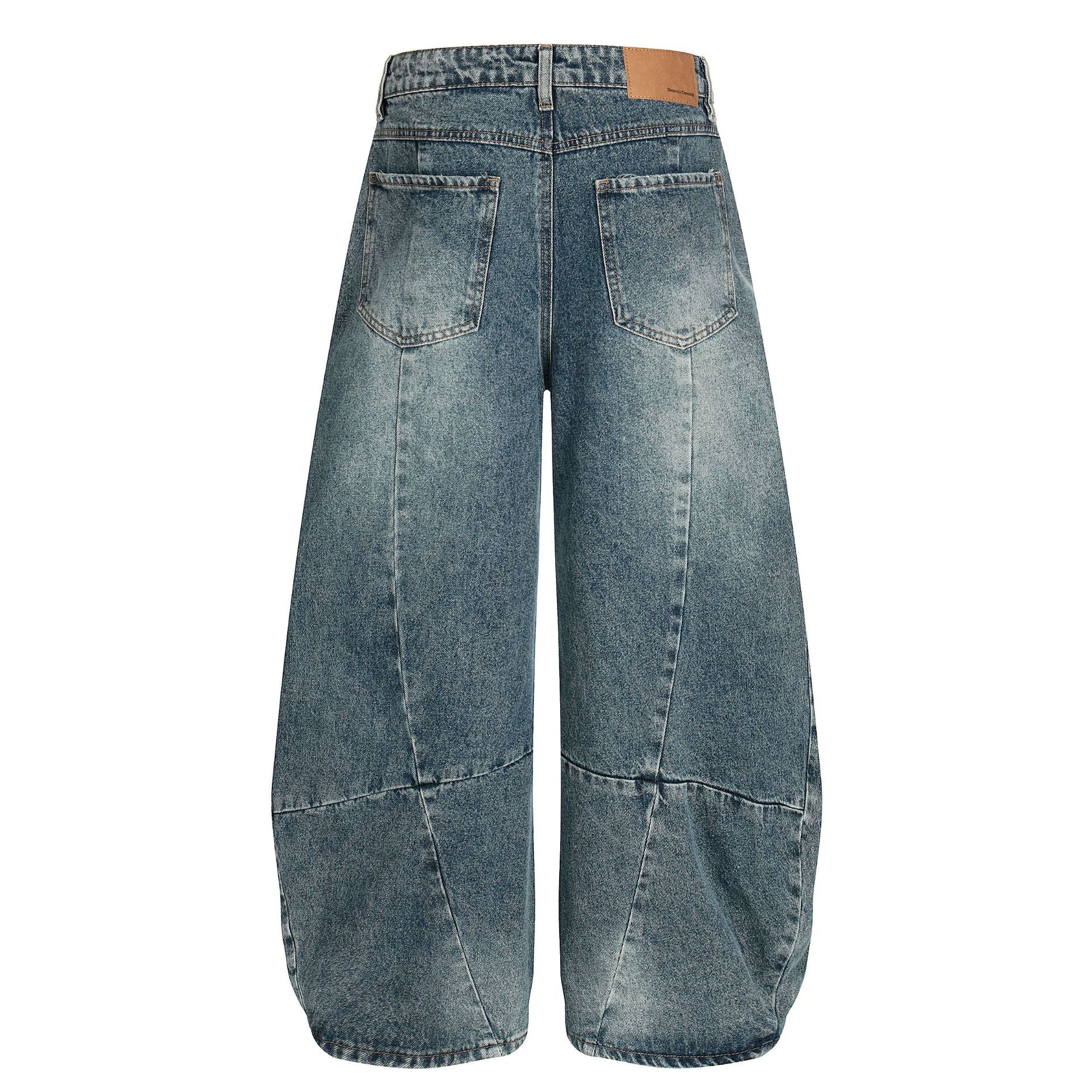 Washed Barrel Wide Leg Denim Jeans