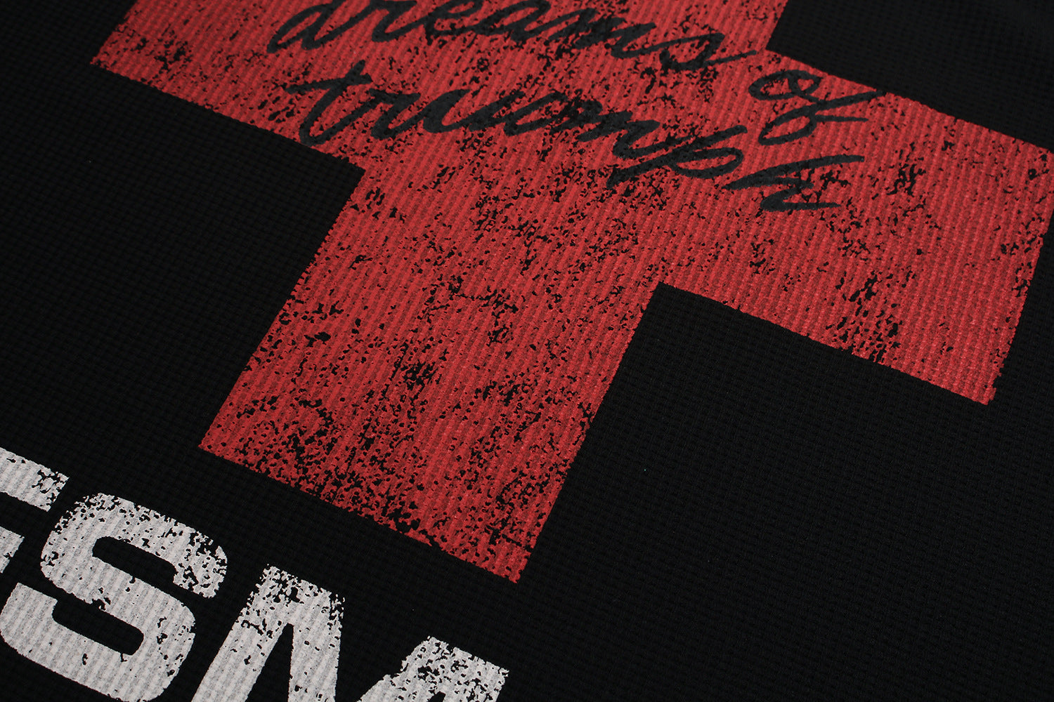 Cross Letter Print Long Sleeve T-Shirt