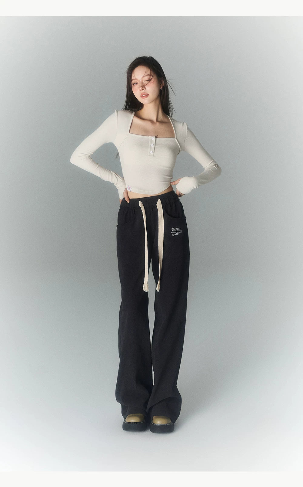 High Waist Sporty Straight Sweatpants