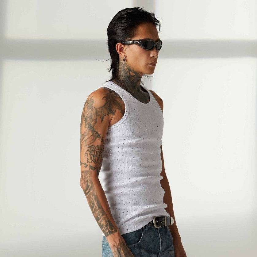 Studs Rhinestone Tank Top