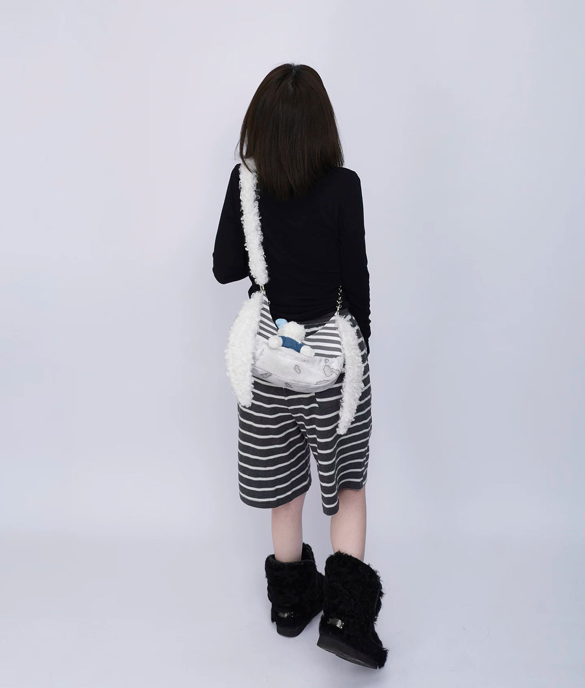 Furry Strap Mini Shoulder Bag