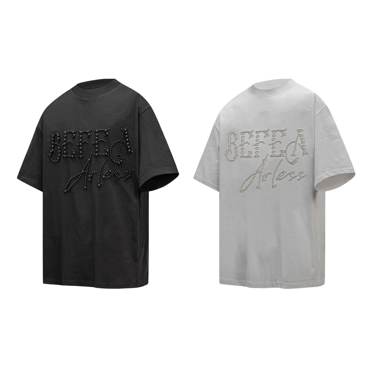 Heavyweight Beads Graphic Oversize Short Sleeve T-Shirt