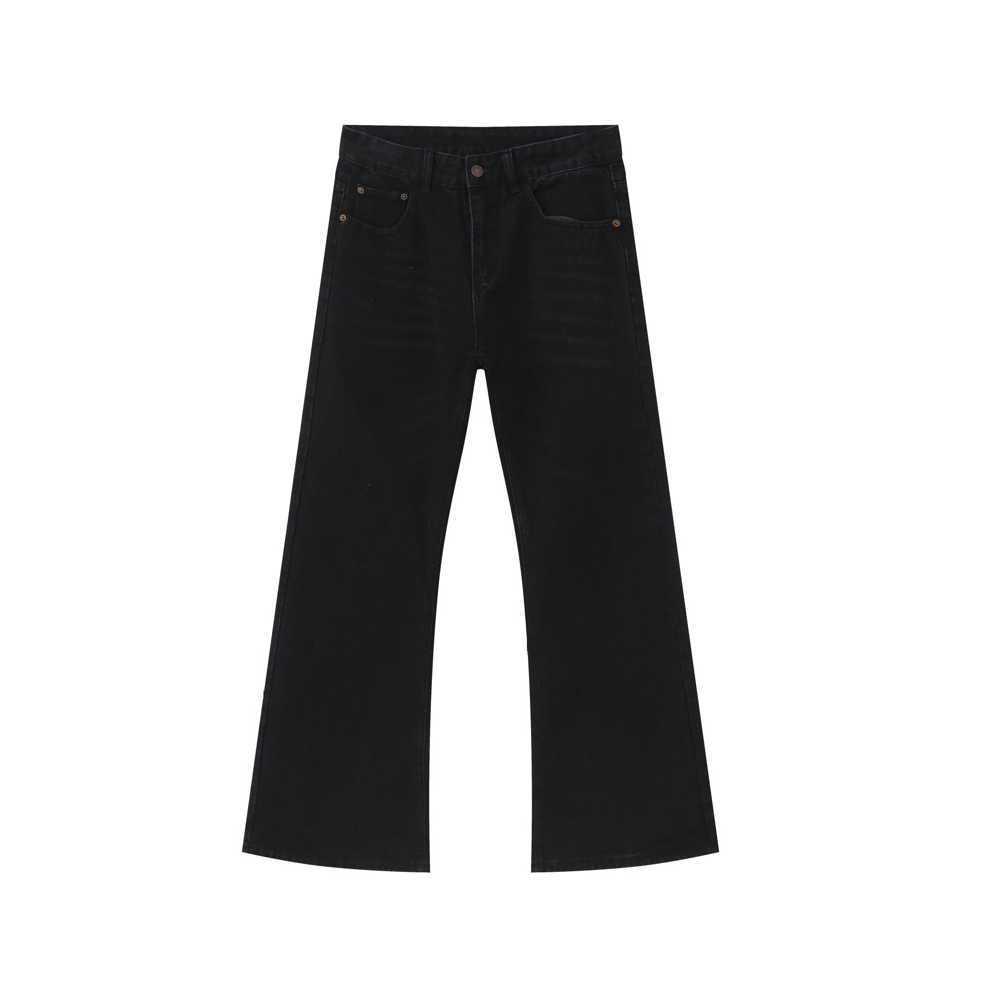Black Washed Loose Straight Jeans