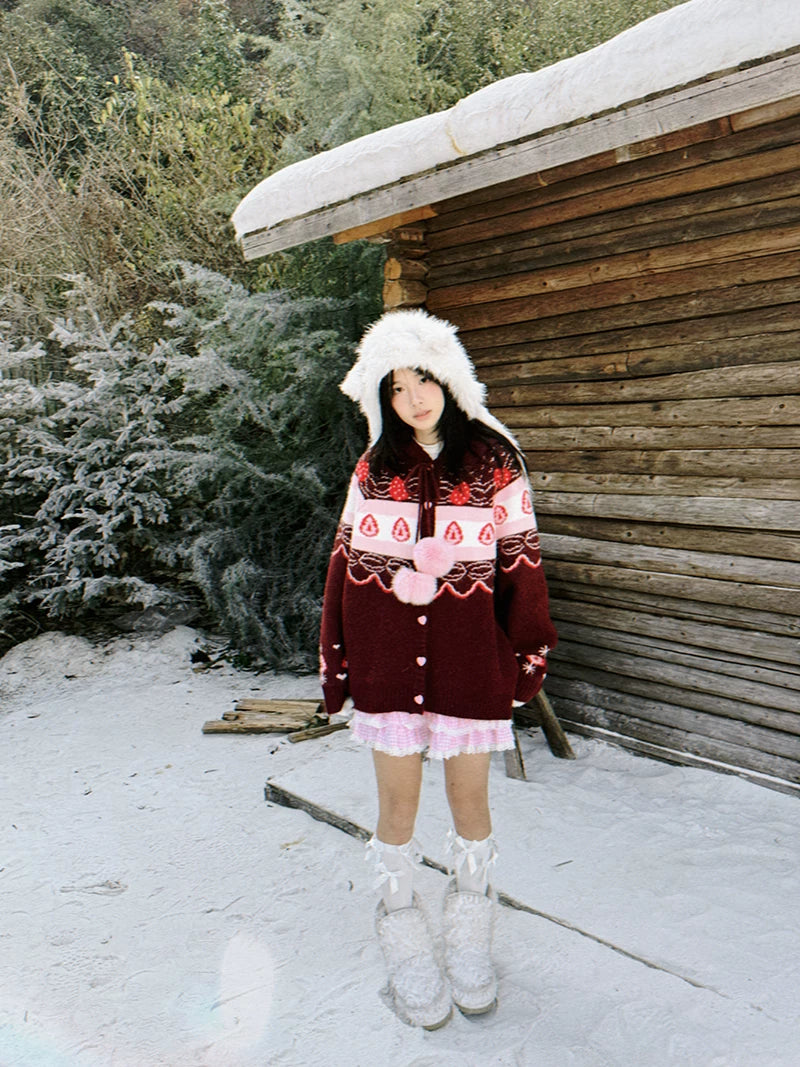 Strawberry Cake Knit Cardigan