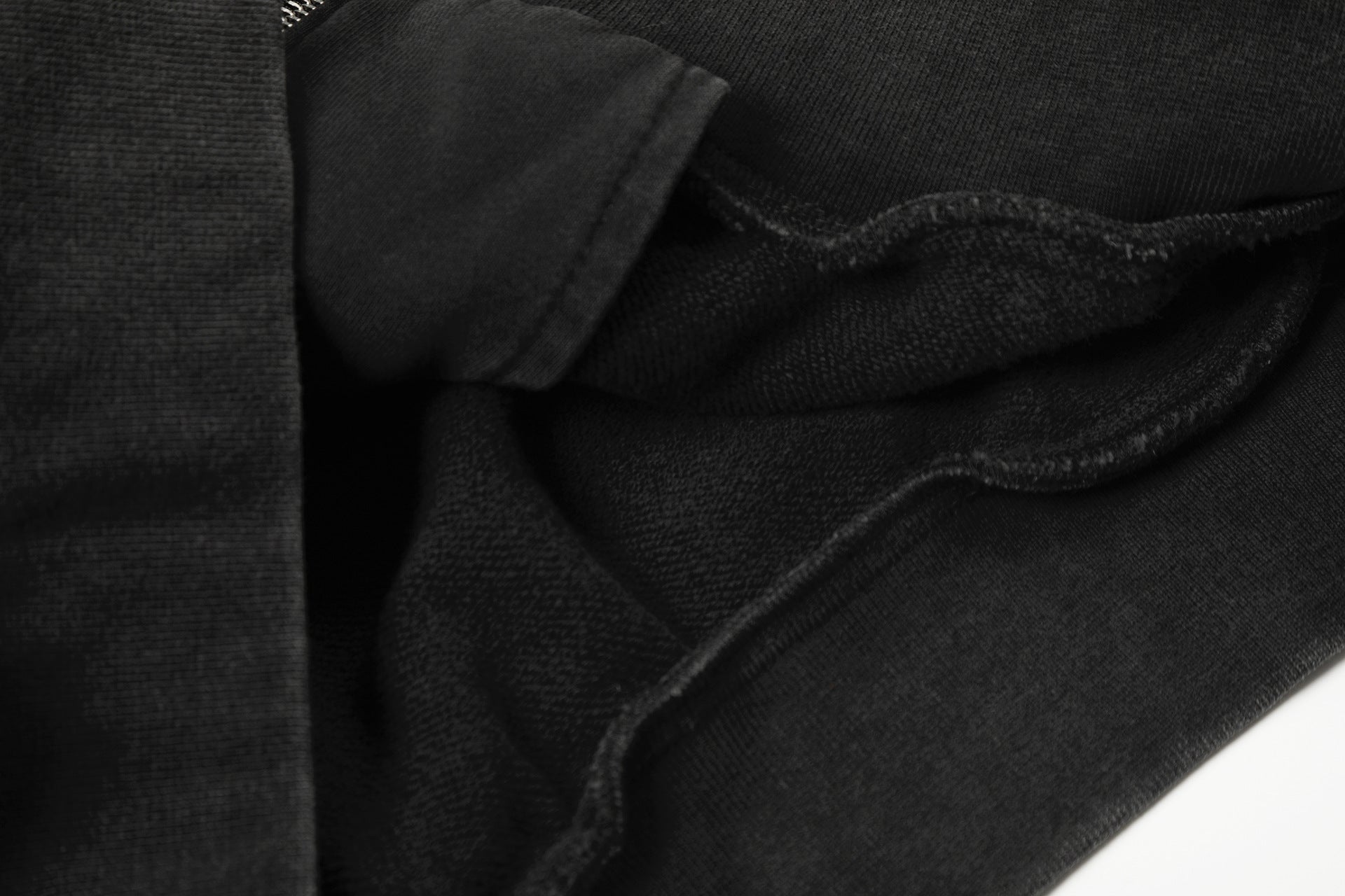 Heavyweight Rivet Washed Damage Zipper Hoodie