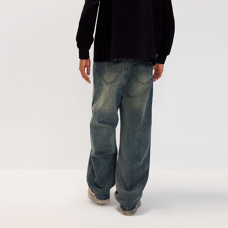 Jean droit bleu rétro