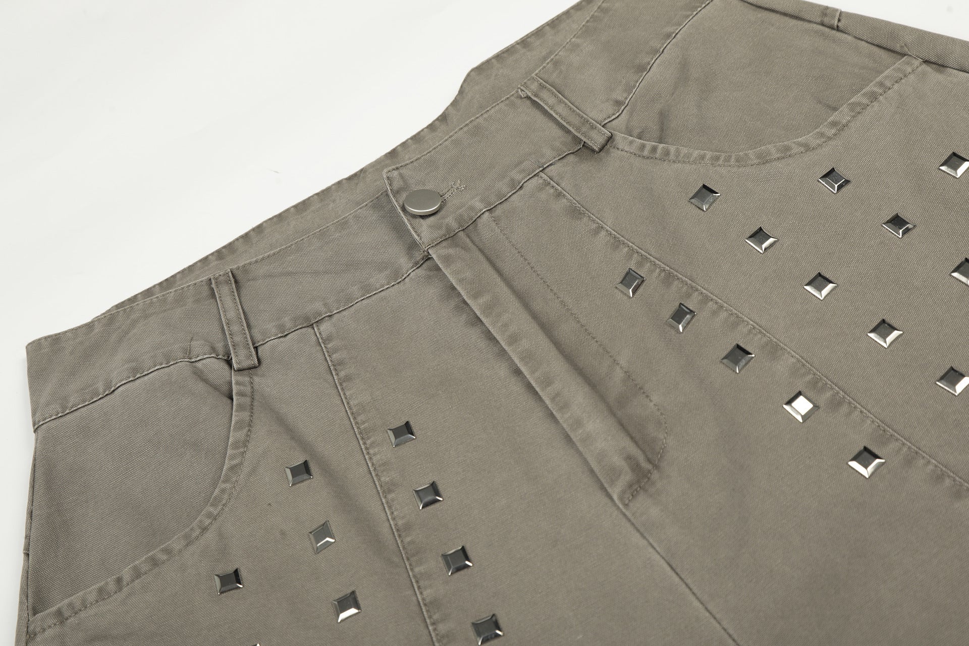 Studs Detail Wide Leg Pants