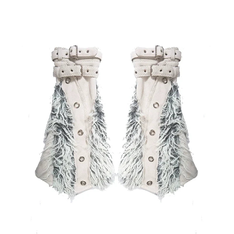 Patchwork Heavy-Duty Punk Short Pants & Leg Cover