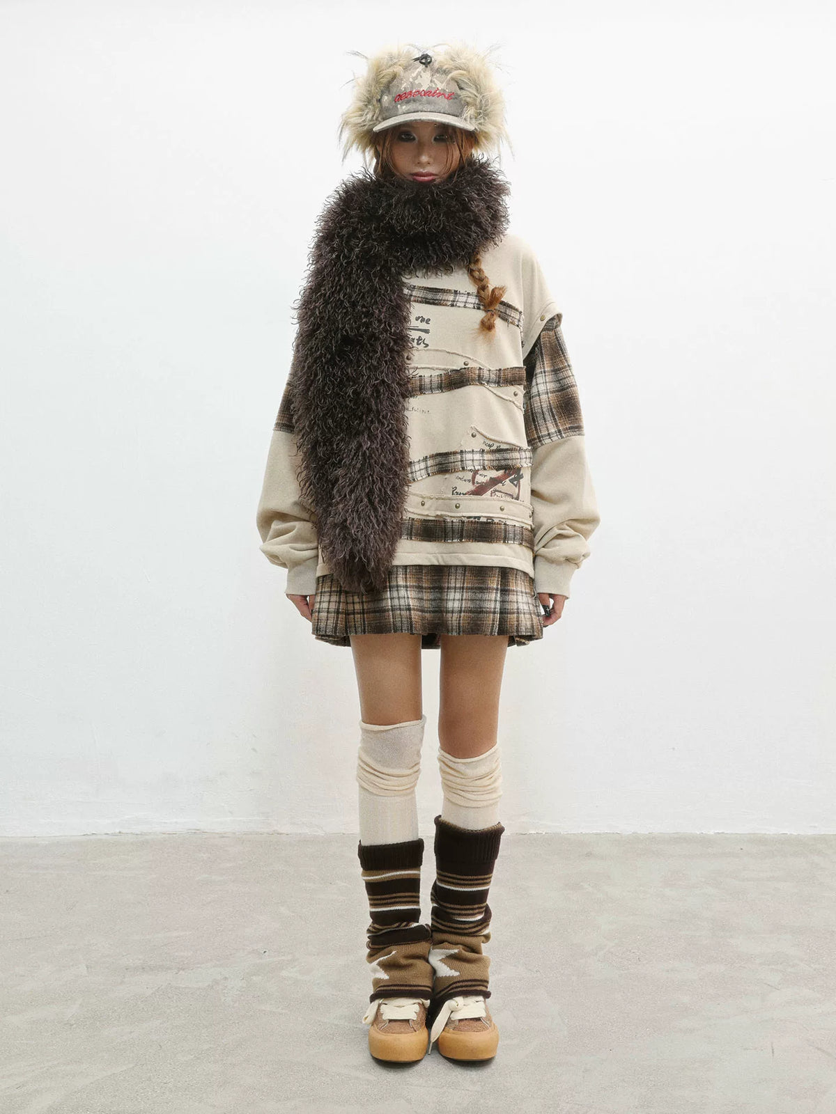 Wasteland Print Detachable Sleeve Sweatshirt