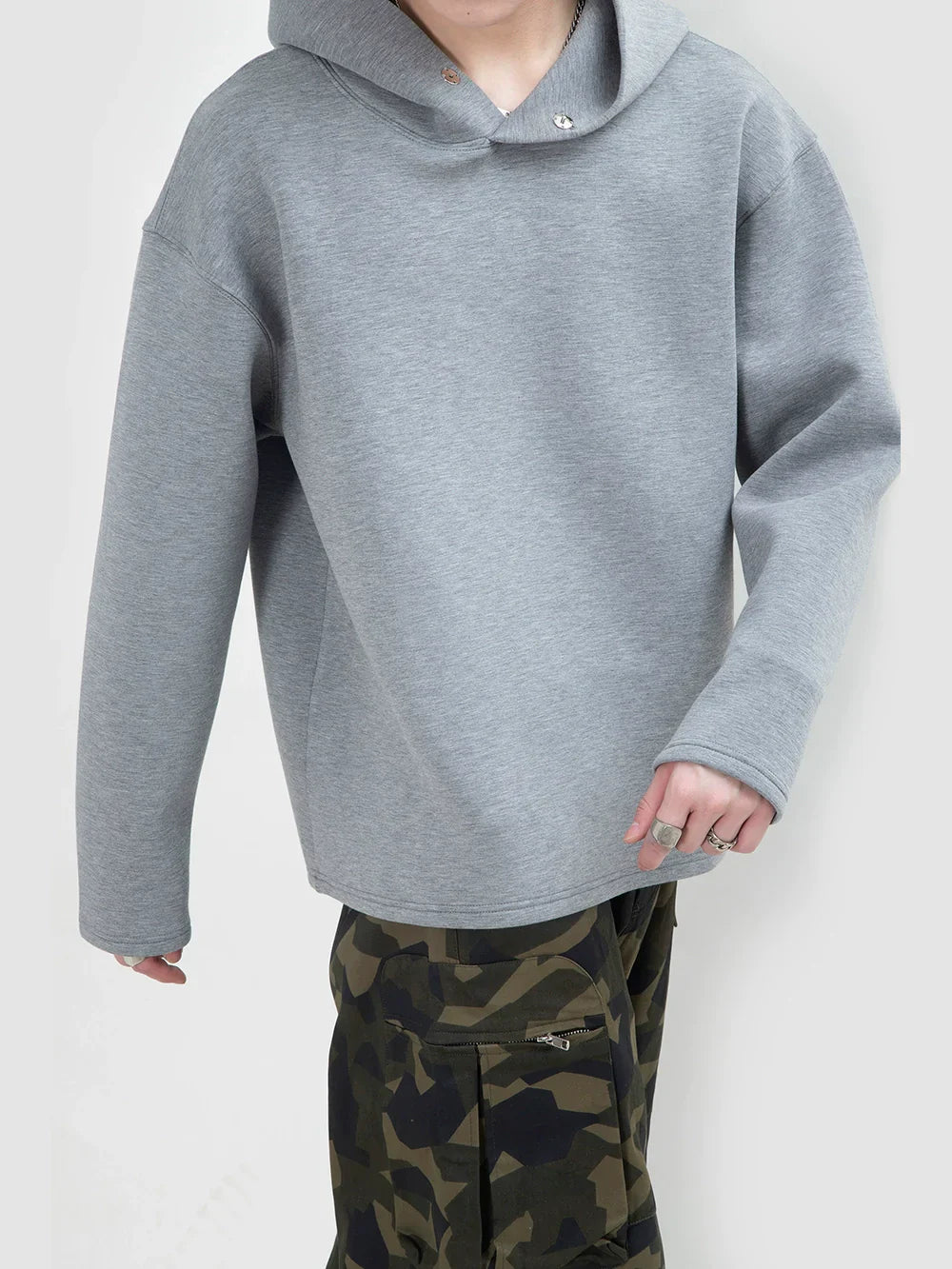 플레인 풀오버 후드티