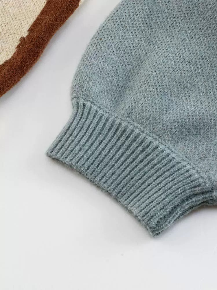 Haze Blue Niche Design Sweater