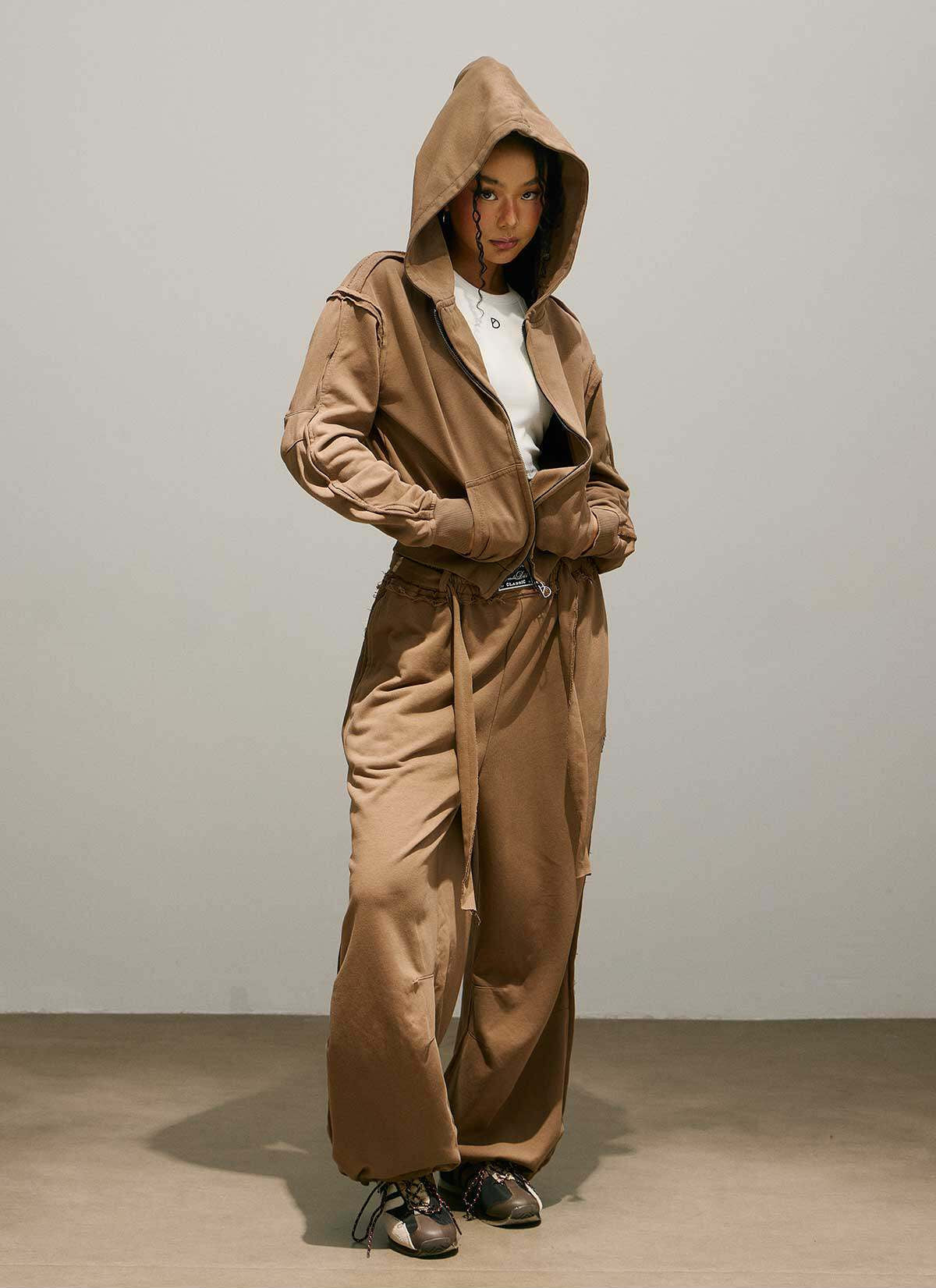 Fringe Logo Hoodie & Fringe Wide Leg Sweatpants Setup