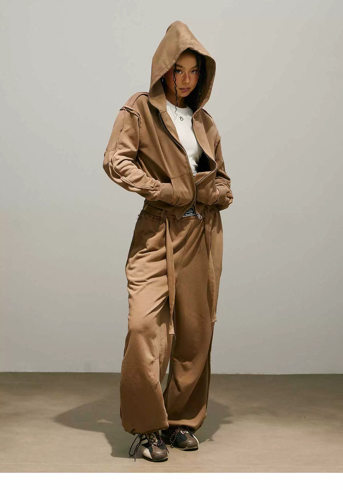 Fringe Logo Hoodie & Fringe Wide Leg Sweatpants Setup
