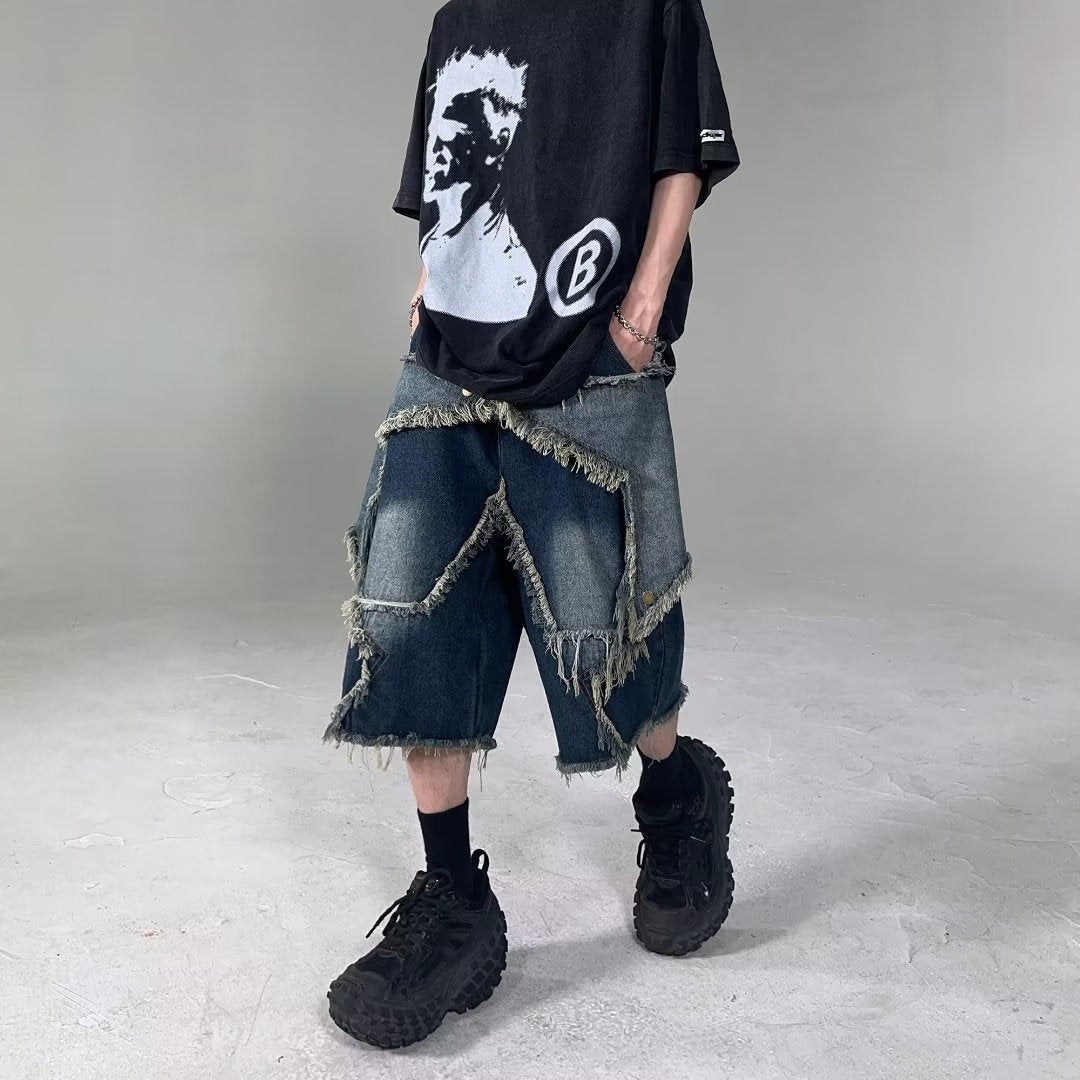 레트로 로우 스티치드 데님 조트