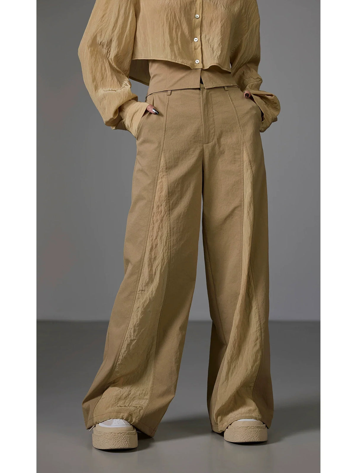 Pantalon large patchwork