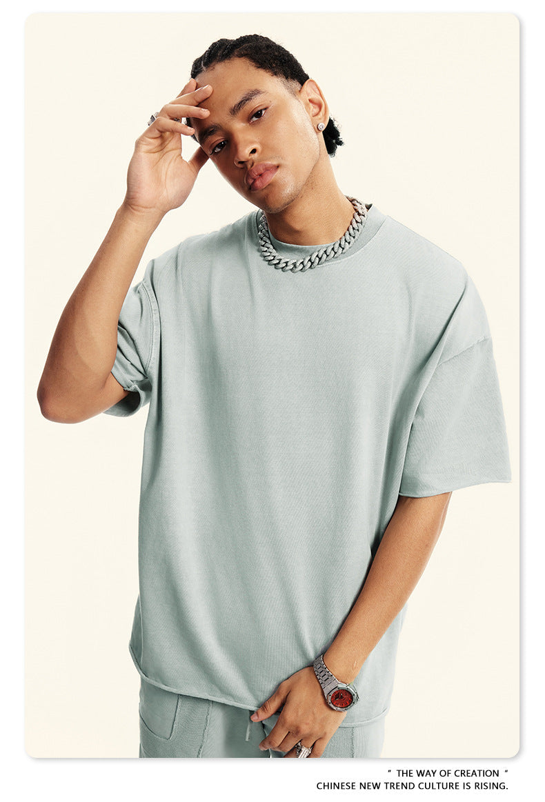 Washed Heavyweight Short Sleeve T-Shirt & Short Sweatpants Setup