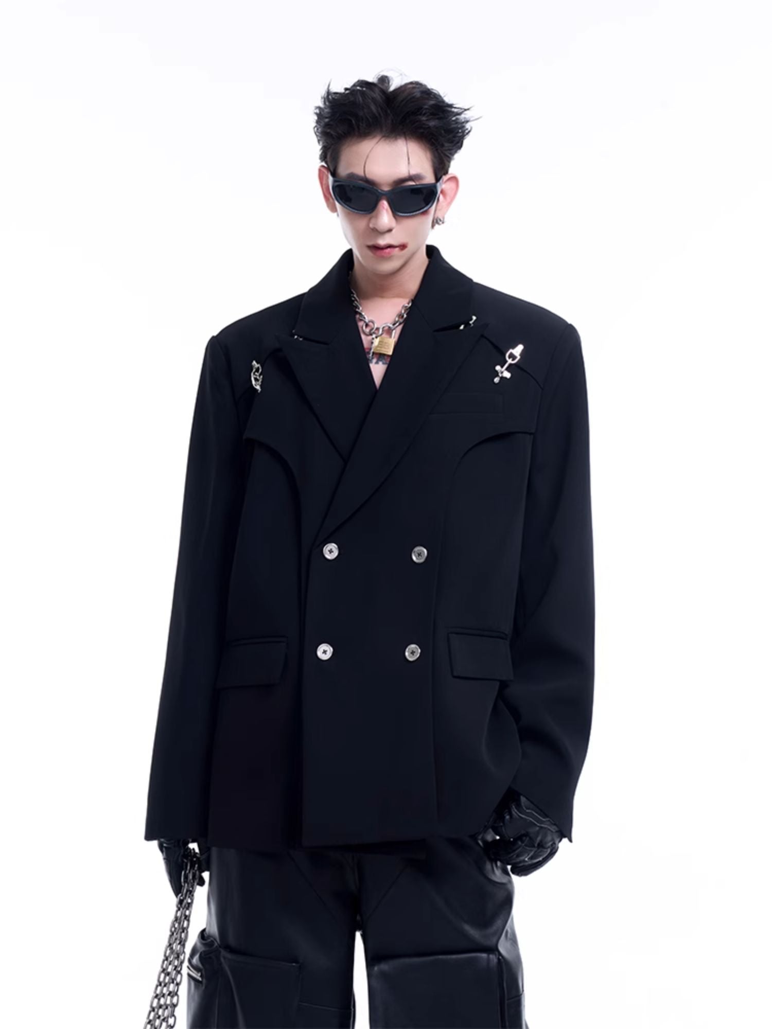 Metal Buckle Tailored Jacket