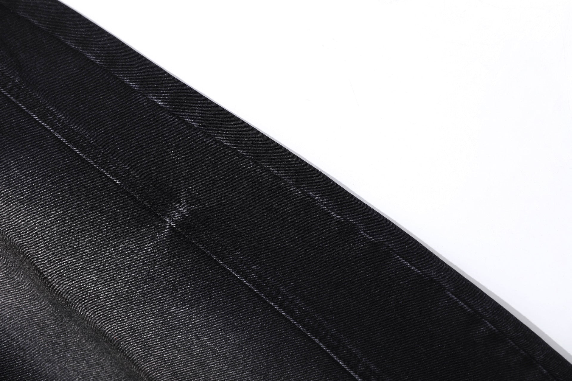 Deconstruction Whisker Curved Wide Leg Denim Jeans