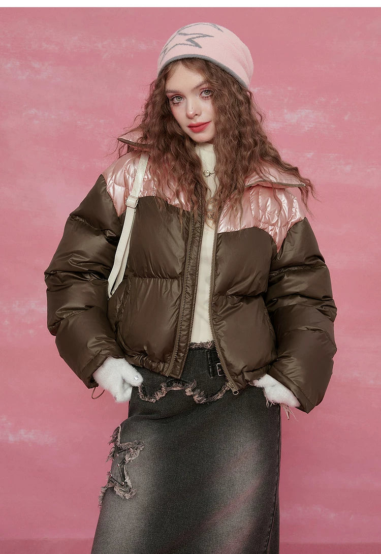 Lightweight Short Thick White Duck Down Jacket