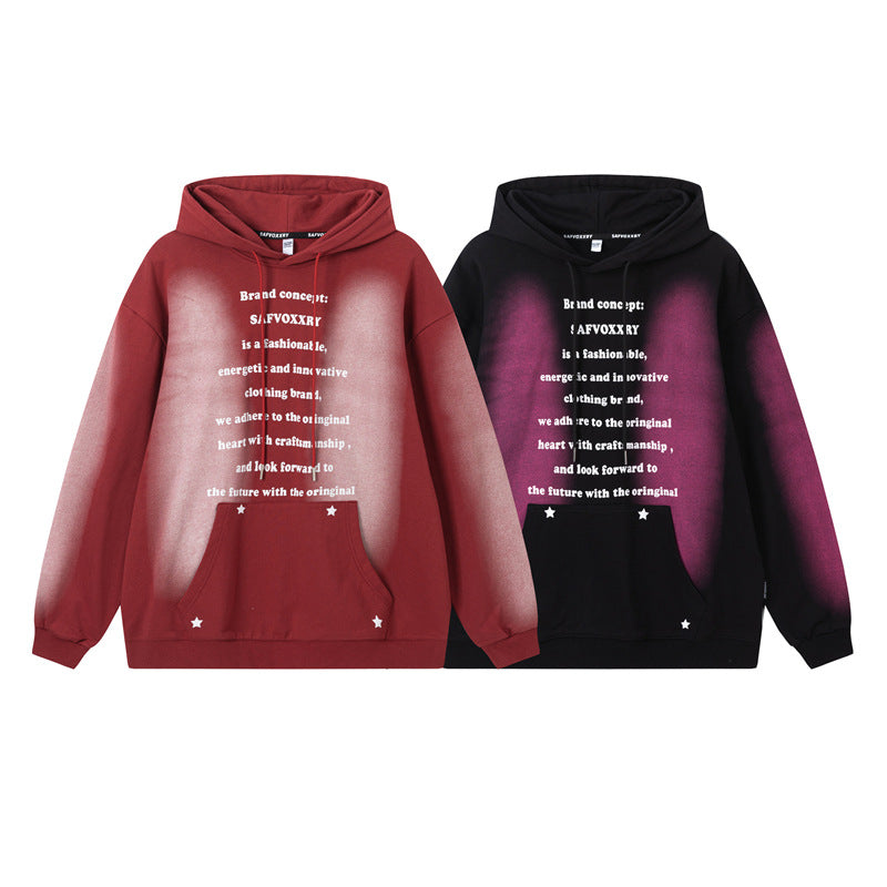Sudadera oversize con estampado de letras en bloques de color