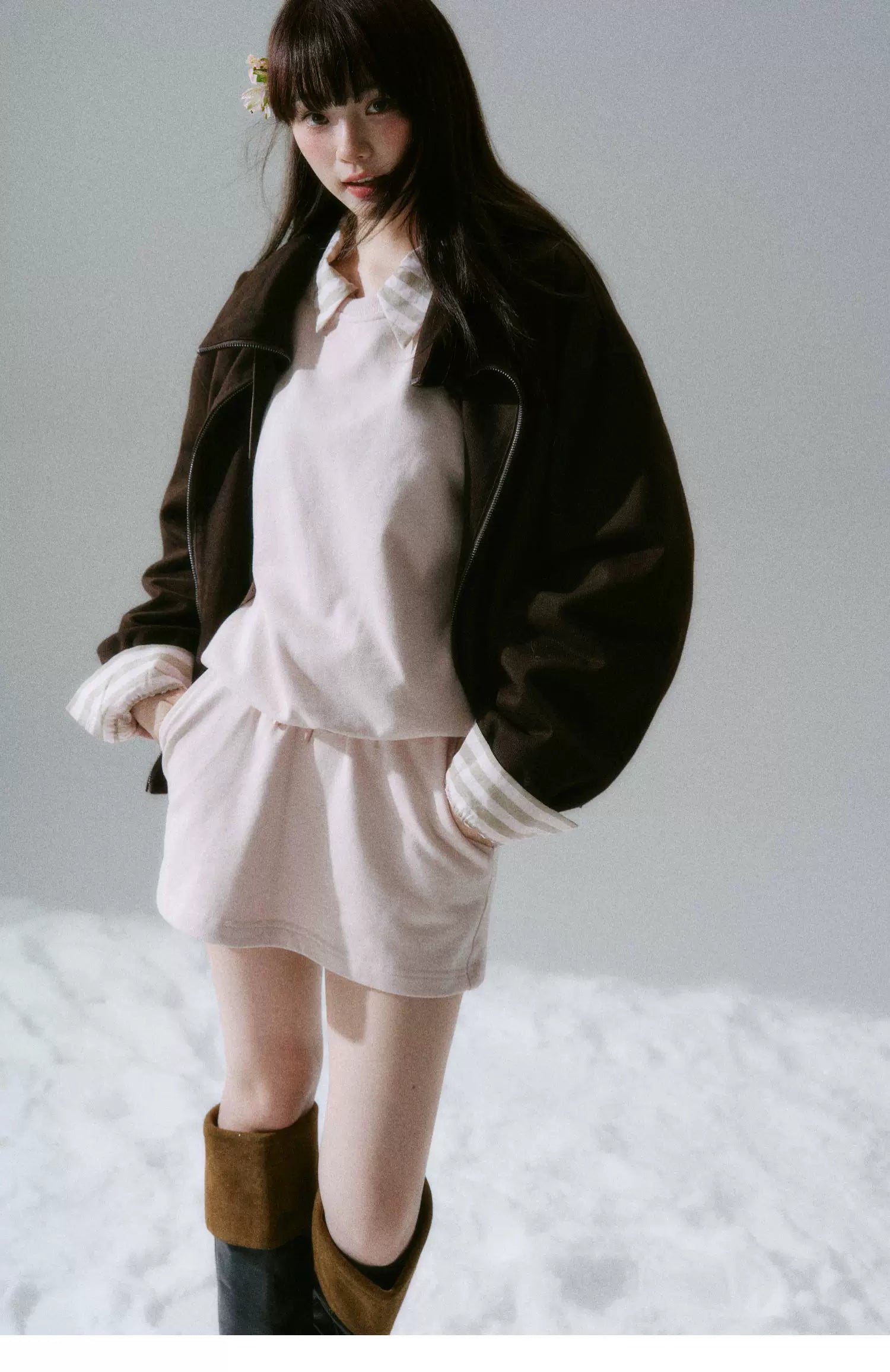 Bow Tie Collar Oversize Jacket