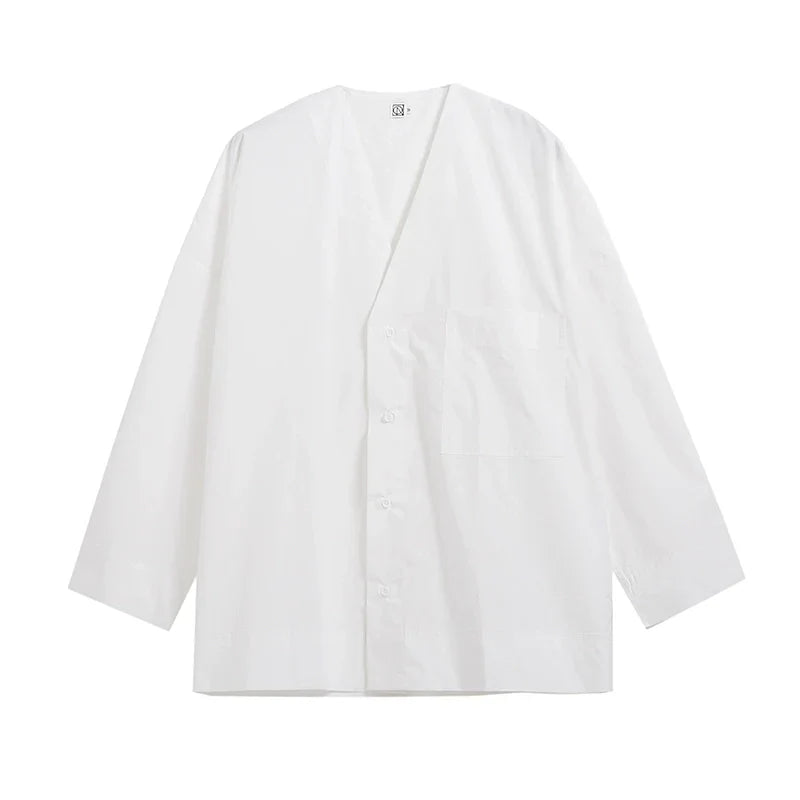 Camicia a maniche lunghe con scollo a V