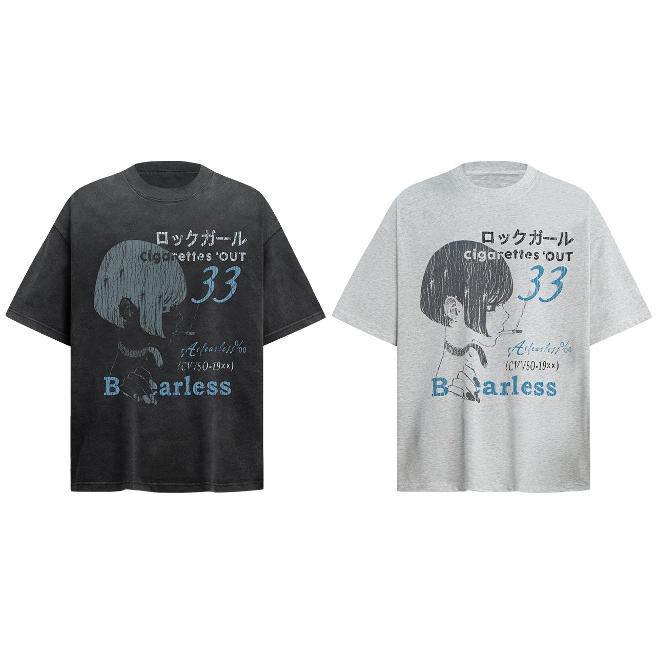 Illustration Letter Print Oversize Short Sleeve T-Shirt