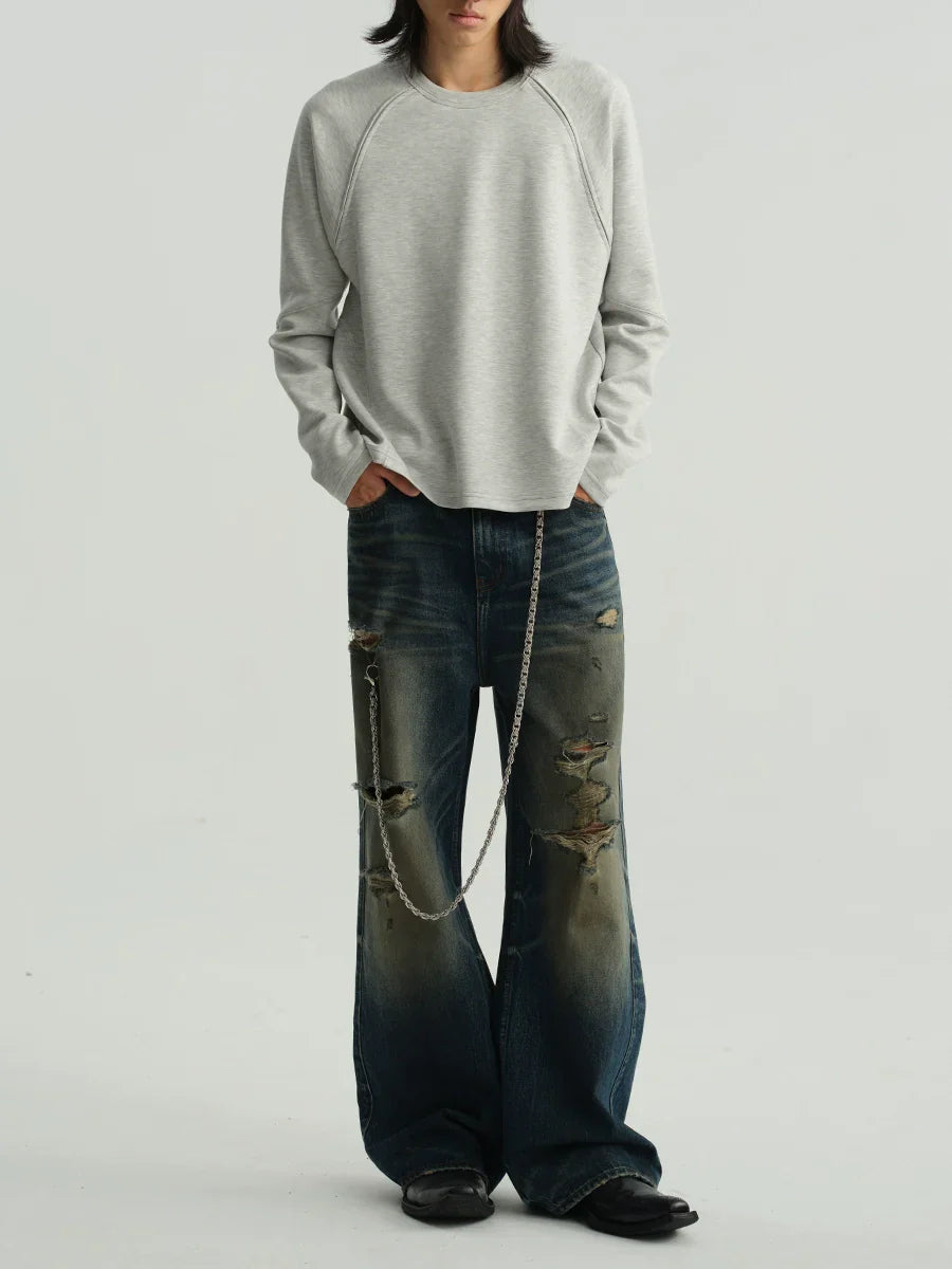 Plan Raglan-sleeve Short Sweatshirt