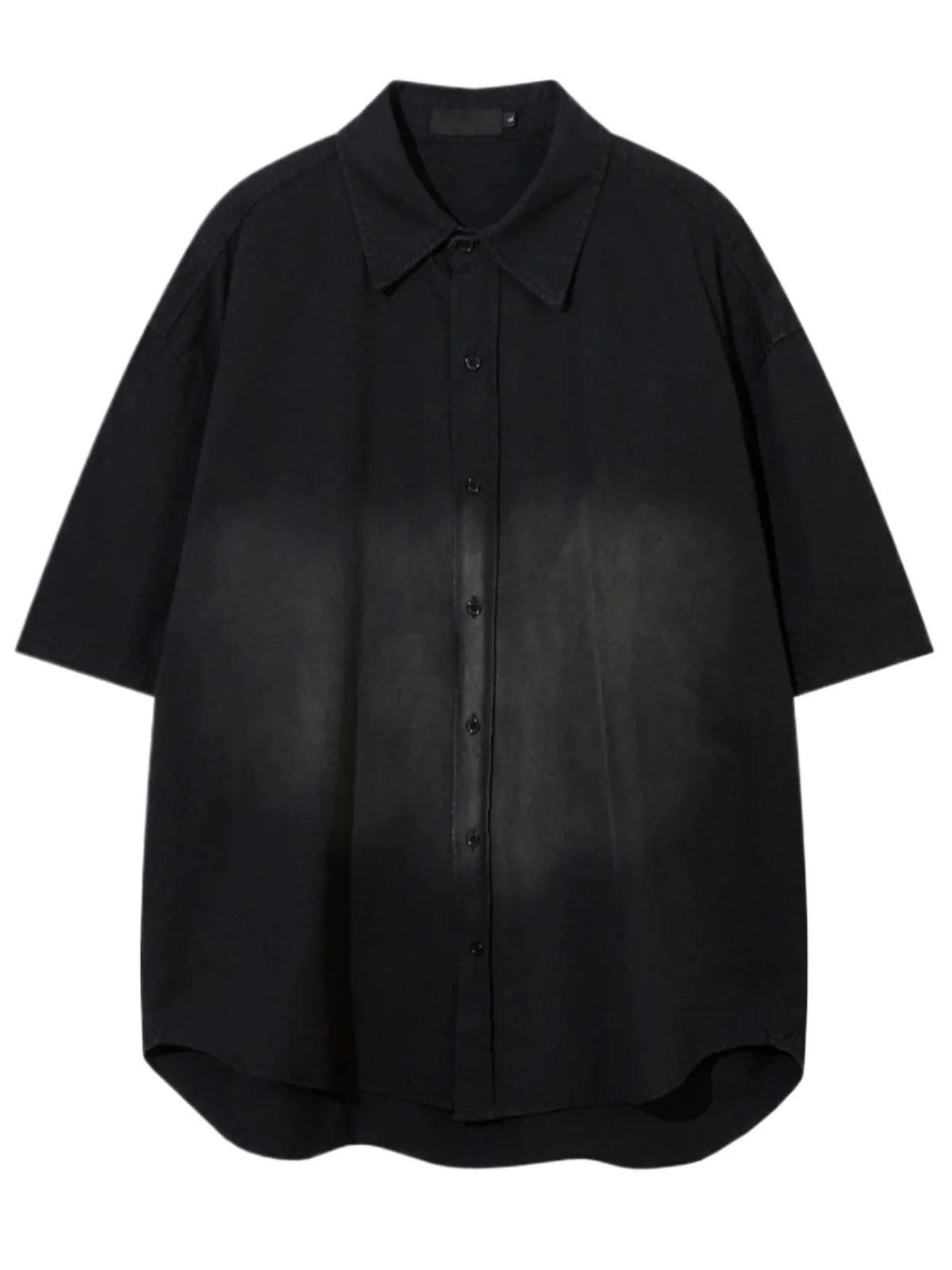 Wash Gradient Medium Length Short Sleeve Shirt
