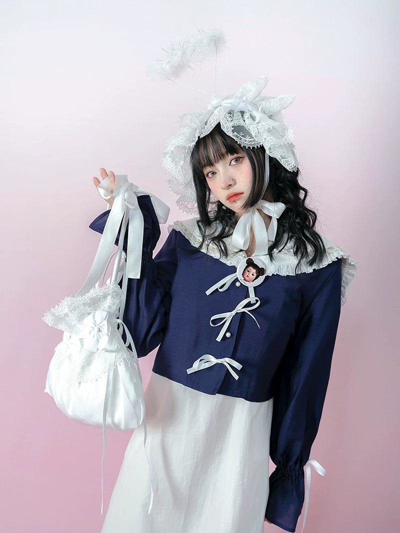 Bow Lace-Up Jacquard Lightweight Jacket