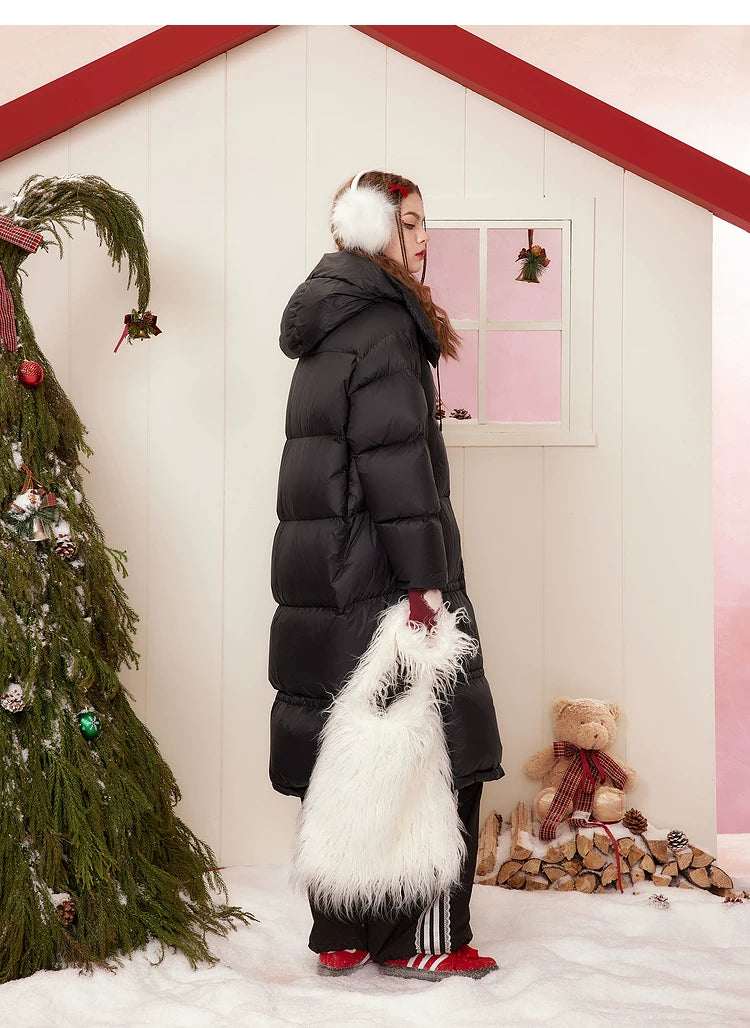 Hooded White Duck Down Coat